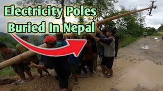 How Are Electricity Poles Buried in Nepal?|Social Work गरियो आज यस्तो भयो😳||@garamjavlog EP:323||