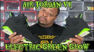 #unboxing #greenglow Air Jordan 6 Electric Green "Does It Glow" Review | Kings23Kicks