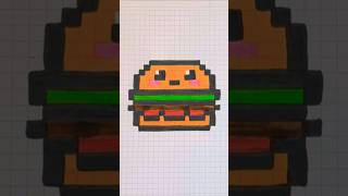 Pixel art idea ☺️pixel art Drawing #pixelart #pixelartideas #drawing #diy #hamburger #doodle #cute