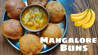 Mangalore buns | Banana buns | Banana sweet buns with potato sabji | Ruchira