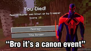 Surviving in Minecraft but Spiderman 2099 was there