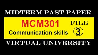 MCM301 MIDTERM FILE 3|PAST PAPER|VIRTUAL UNIVERSITY