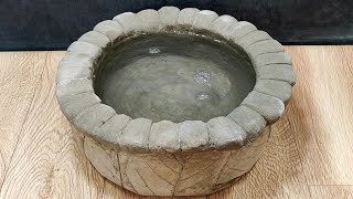 Beautiful leaf design fountain pot making at home