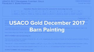 USACO Gold December 2017: Barn Painting