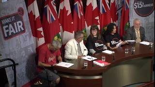 Press conference on needed amendments to Bill 148 - OFL and the Fight for $15 and Fairness