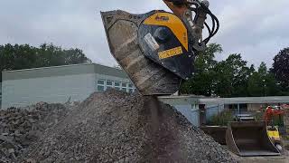 German Customer uses BF80.3 Crusher Bucket for Schoolyard Repaving Project