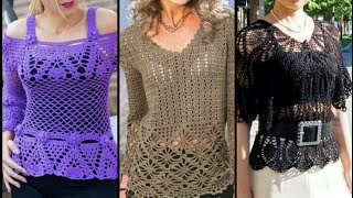 40+ latest top demanding crochet tops blouse shirts designs for  casual / college  / office use