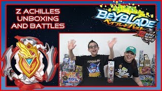 Z Achilles Unboxing and Battles Beyblade Burst Super Z (Z アキレスのボックス化と戦いベイブレードバースト超絶)