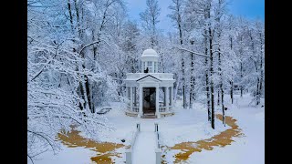 Winter wonderland in Kemeri park, Jurmala, Latvia, December 2021