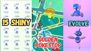 Wow Got 15 ✨Shiny Porygon | Golden Pokestop | Shiny Porygon2 | Shiny Porygon-z #shiny #evolution