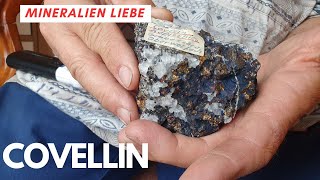 Covellin aus dem Schwarzwald - Aus Mineralien Sammlung -  Kupferindig - Blaues Kupferglas