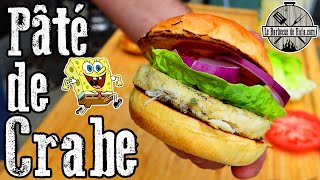 Pâté de Crabe comme dans Bob l'Eponge au braséro-plancha ! 🍽️ 🌊 😋 #spongebob #crabcake #burger