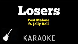 Post Malone - Losers | Karaoke Guitar Instrumental ft. Jelly Roll