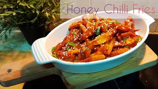 Honey Chilli Potato | Crispy Honey Chilli Fries | Street Food.