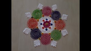 Very Very Easy and Beautiful Rangoli Design for Festival By SNEHA JADHAV