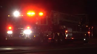 Fire Trucks Responding to a Apartment Fire in Carmichael CA