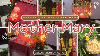 Mother Mary table decoration our Place | Saibinn Vlog #mothermary #trending #goanvlogger #goanvlog