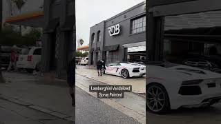 Lamborghini being vandalised