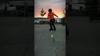 Beautiful Sunset Skate || @TitanicMuseum || Weaving with Cones #slalomskating #shorts