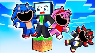 Locked on One Block with SONIC SMILING CRITTERS in Minecraft!