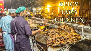 Lahori Tawa Chicken | texali Gate Street Spicy Tawa Chicken | Arif Chatkhara | Street Food Pakistan,