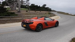 Volcanic Orange McLaren 650s Driving on 17 Mile Drive During Car Week!