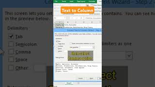 Text to Column | #shorts #excelwithbapisardar #ytshots #exceltips #trending #short