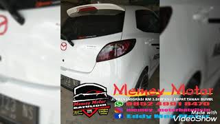 Mazda 2 pasang lampu alis + striping + smoke lampu rem..