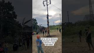 DETIK DETIK SEORANG PEMANJAT PINANG TERJATUH #fypage