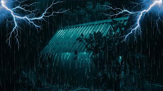 Heavy Rain & Thunderstorm Ambience on Tin Roof | Perfect Night Relaxation Therapy