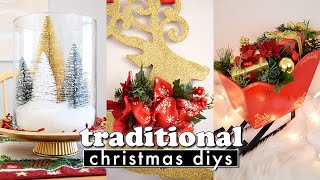 5 DOLLAR TREE TRADITIONAL CHRISTMAS DECOR DIYS (Red & Gold) || Actually Alli