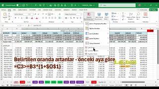 Excel 1 Dakika - Belirtilen oranda artanlar