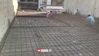 Steel fixing for RCC roof slab in Pakistan | House Construction