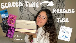 swapping my screen time with reading for a week| spoiler free reading vlog