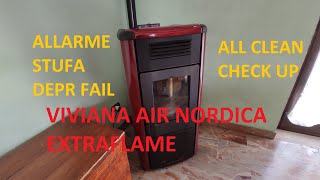 come cancellare allarme CLEAN CHECK UP stufa a pellet NORDICA EXTRAFLAME VIVIANA AIR