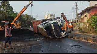 Truck carrying  mines Turnover At Padil Mangalore...