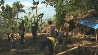 Indonesia  building bamboo shelters