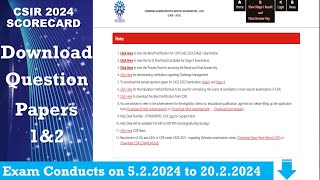 CSIR CASE 2024 Results Out|Download Paper1&Paper2👇|Check Your Score Card