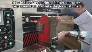 922 4 Colors Flexo Printer Slotter Diecutter Test Speed 343 Blankets Per Min for Customer Check