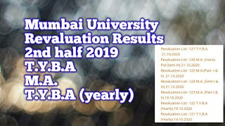 T.Y.B.A ,M.A ,T.Y.B.A (Yearly) || Revaluation Results || Mumbai University || 2nd half 2019 ||