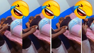 Big Backside🍑 Lady Cries Like A Baby Whilst Receiving Injection From A Doctor.