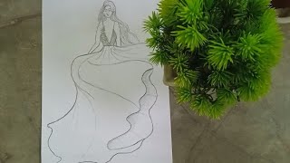 Girl Drawing // How to Draw a Fashion Girl // Dress design drawing model // Barbie drawing //Drawing