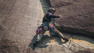 Rumbling Bald Rock Climbing- Trad Lead Frosted Flake 5.9+ North Carolina