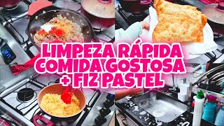 LIMPEZA RÁPIDA + COMIDA SIMPLES E GOSTOSA | fiz pastel de carne, ficou muito bom | mini vlog do dia