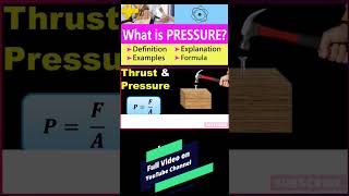 What is Pressure? Definition| Explanation | Formula | Example #science #pressure