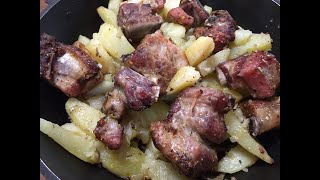 свиные рёбрышки с картошкой в духовке   pork ribs with potatoes in the oven