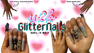 Doing My Nails With Shein Products | Y2k Glitter Rave Nails | Gel-X Nails 💅🏽