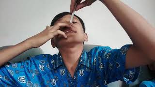 Trik Memasukkan Sebatang Rokok kedalam Hidung ala NuNu