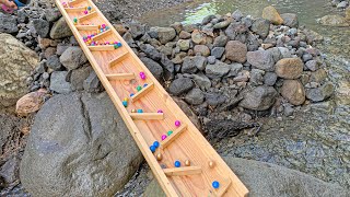 Marble Run Enjoyed in Nature ☆ it's Fun Time with Colored Balls