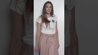 Look Jupe simili cuir - T- shirt